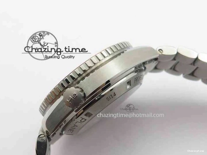 0320 Sophisticated Planet Ocean Master Chronometer Chrono SS OM 1:1 Best Edition Orange On SS Bracelet A 8156